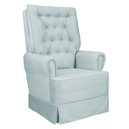 Poltrona de Amamentação Eloa com Balanço e Puff Bebêcompleto:veludo Acqua Tb 112 - 4