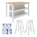 Ver imagem 1 de Bancada gourmet ilha Cozinha+ kit luz+2 Banq. Ditália CD1019 cor:branco