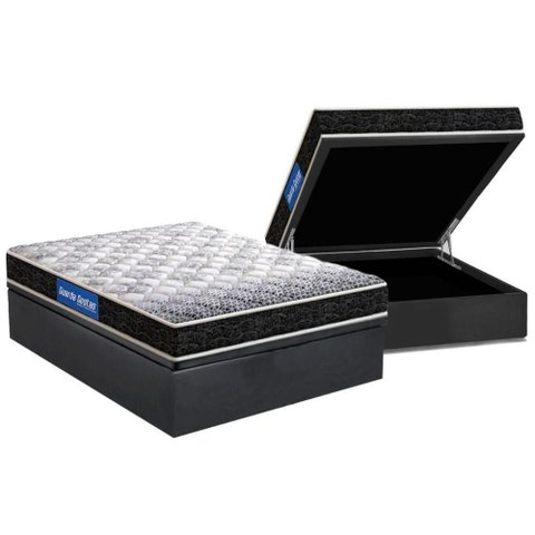 Cama Box Baú Casal: Colchão Molas Ensacadas Probel D23 Guarda Costas Super Resistente + Base Crc