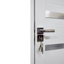 Ver imagem 4 de Porta Lambril de Alumínio Branco 210x90 com Maçaneta e Friso 3 Fechaduras Tetra Linha 30 - Esquerda