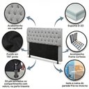 Ver imagem 3 de Cabeceira Cama Box King Size Sarah 195cm com Frame Bouclê Cinza Claro - Abmaza