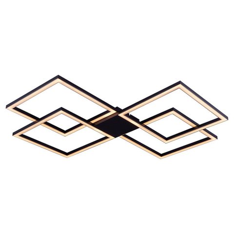 Plafon de Sobrepor Perfil Led 96w Design Moderno Quarto Sala Escritorio Bivolt:preto - Luz Branca Fr