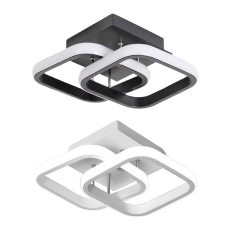 Lustre de Teto Led para Banheiro 24x20x12,5cm - Preto