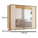 Ver imagem 4 de Guarda-roupa Casal Dalí Ripado com Escada 2 Portas 8 Gavetas 2 Portas C/ Espelho - 7 Decor Cinamomo