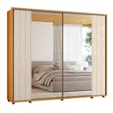 Ver imagem 1 de Guarda-roupa Casal Dalí Ripado com Escada 2 Portas 8 Gavetas 2 Portas C/ Espelho - 7 Decor Cinamomo