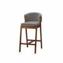 Ver imagem 1 de Banqueta Alta de Madeira Estoafada Turquia:Veludo Chumbo