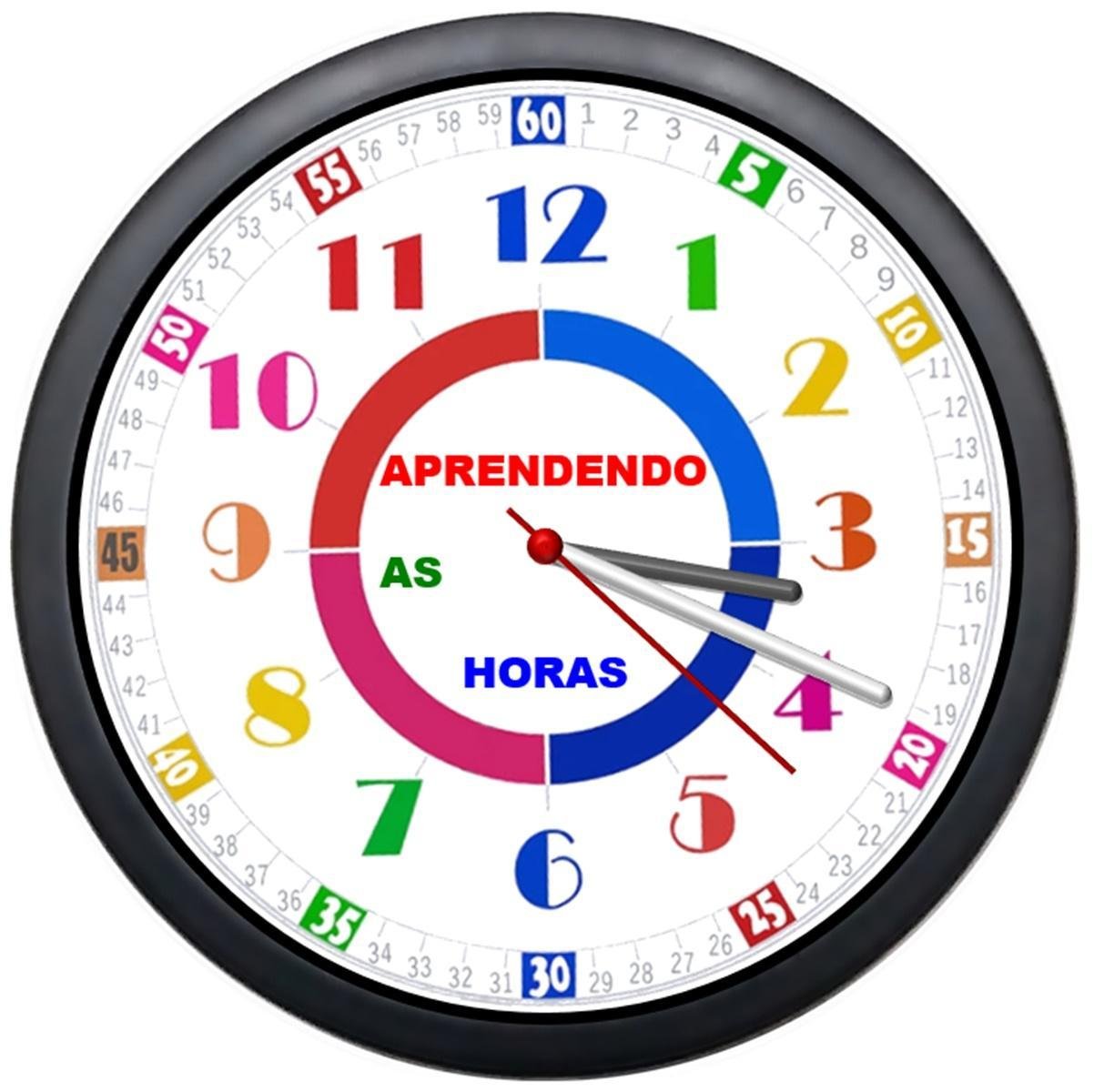 Relógio Parede Educativo para Aprender Horas Decorar Escola ...