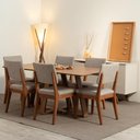Ver imagem 5 de Conjunto de Jantar Mesa Retangular Avena 6 Cadeiras New Ella - Linho Mescla Cinza