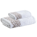 Ver imagem 1 de Jogo de Toalhas Banho e Rosto Jacquard Medalhão Branco Corttex