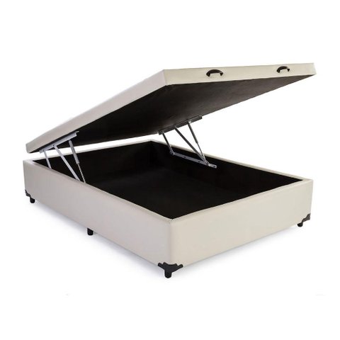 CamaBox Baú Casal SP Móveis Sintético Bege - 45x138x188