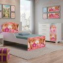 Ver imagem 2 de Mini Cama Infantil 153x79 e Comoda 4 Gavetas 1 Porta MDF Livia Decmade