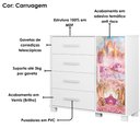 Ver imagem 5 de Mini Cama Infantil 153x79 e Comoda 4 Gavetas 1 Porta MDF Livia Decmade