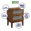 Ver imagem 2 de Mesa de Cabeceira Santorini 2 Gavetas 45 Cm Amêndoa