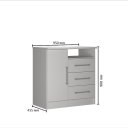 Ver imagem 2 de Cômoda 3 Gavetas 1 Porta 100% MDF Branco Lilies Móveis