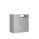 Ver imagem 1 de Cômoda 3 Gavetas 1 Porta 100% MDF Branco Lilies Móveis