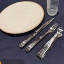 Ver imagem 7 de Jogo 24 Facas de Jantar Prateada Aço Inox Churrasco 24cm Serrilhada Luxo