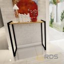 Ver imagem 3 de Mesa Buffet Balcão Aparador Bella com Pés Preto 90x45x90:freijó