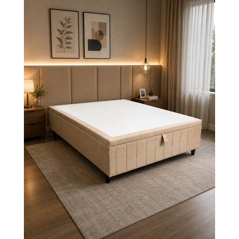 Box Bau Casal 1,38 x 1,88 Luxo em Suede