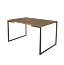 Ver imagem 1 de Mesa de Jantar Industrial Base Ferro Preto Tampo 137x90 Amêndoa
