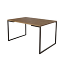 Ver imagem 1 de Mesa de Jantar Industrial Base Ferro Preto Tampo 137x90 Amêndoa