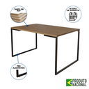 Ver imagem 2 de Mesa de Jantar Industrial Base Ferro Preto Tampo 137x90 Amêndoa