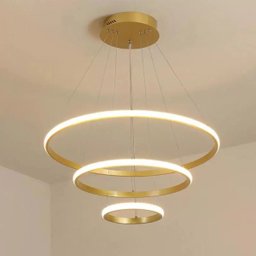 Luminaria Lustre 3 em 1 Aneis Arco Perfil Infinito Led Pendente Ajustavel Regulavel Decoraçao Sala Q - 2