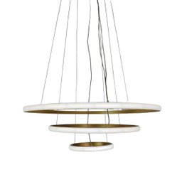 Luminaria Lustre 3 em 1 Aneis Arco Perfil Infinito Led Pendente Ajustavel Regulavel Decoraçao Sala Q - 10