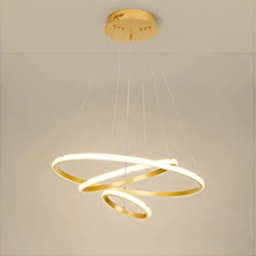 Luminaria Lustre 3 em 1 Aneis Arco Perfil Infinito Led Pendente Ajustavel Regulavel Decoraçao Sala Q - 4