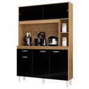 Ver imagem 2 de Cozinha Compacta Duda 5 Portas 1 Gaveta Damasco/Preto - Poquema