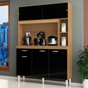 Ver imagem 1 de Cozinha Compacta Duda 5 Portas 1 Gaveta Damasco/Preto - Poquema