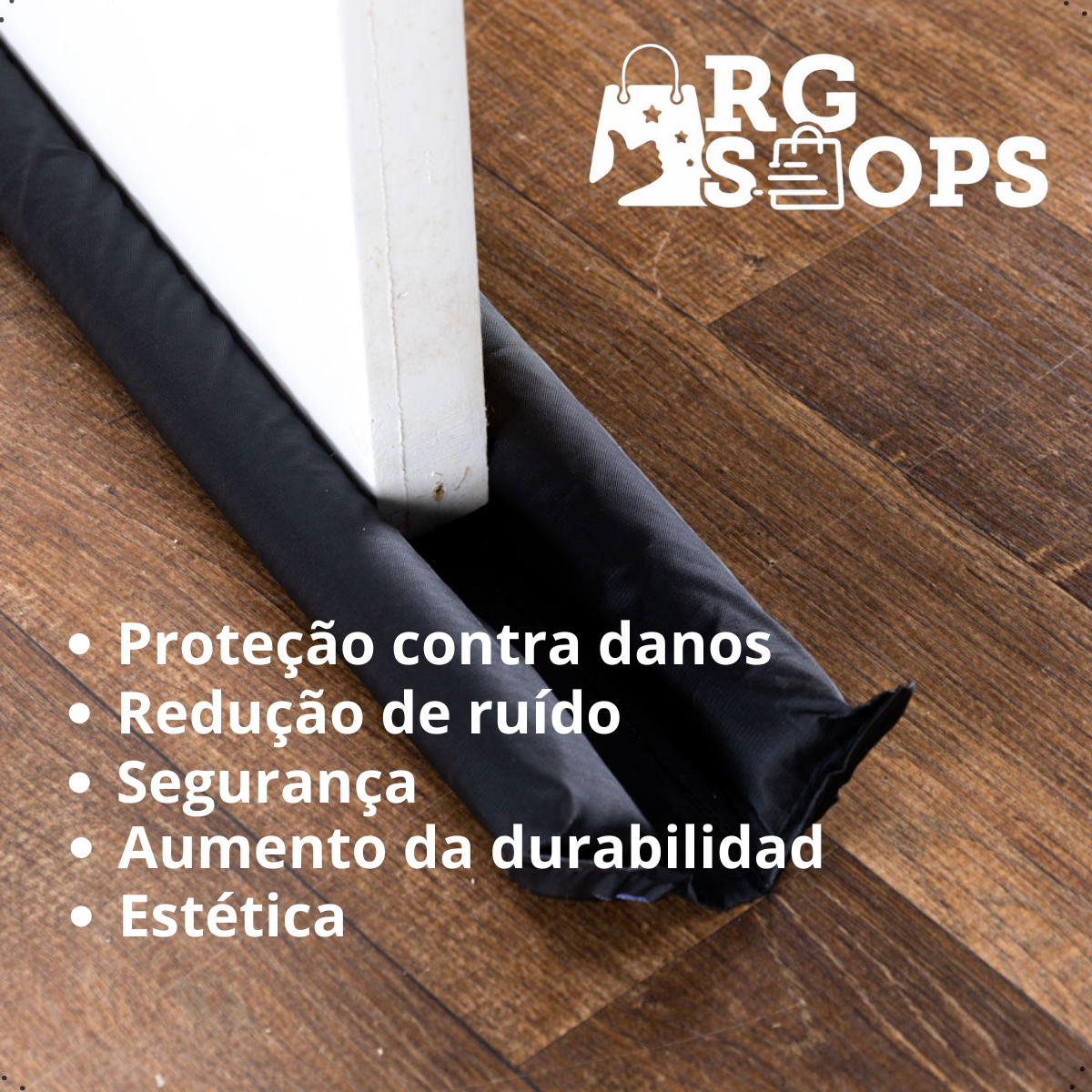 Protetor Porta Impermeável Rolinho Duplo Veda contra Insetos 3x8x70 Encaixe Facil - 2