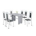 Ver imagem 2 de Conjunto Sala de Jantar com 6 Cadeiras Lara Branco/Preto