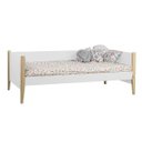 Ver imagem 1 de Cama de Solteiro Noah – Branco Fosco com Pés em Madeira Natural