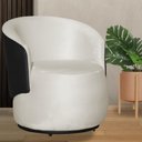 Ver imagem 3 de Kit 2 Poltronas Organica Beatriz Veludo Bege C/ Composê Corano Preto - Lm Decor