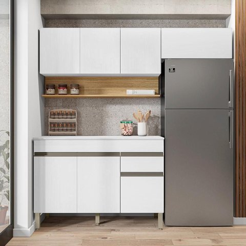 Cozinha Compacta Line 7 Portas 1 Gaveta MDF 120cm Kit'S Paraná