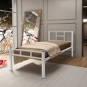 Ver imagem 4 de Cama Solteiro De Ferro Aço C/colchão 1,88x0,88 branco