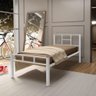 Cama Solteiro De Ferro Aço C/colchão 1,88x0,88 branco - 4