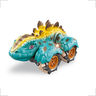 Brinquedo Carro Dinossauro Controle Remoto Com Luz Off Road Carrinho Infantil:Stegosaurus Verde - 1