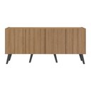 Ver imagem 4 de Rack Retrô para Tv até 50 Polegadas com 4 Portas Multimóveis Mp1071 Rustic/preto