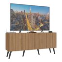 Ver imagem 3 de Rack Retrô para Tv até 50 Polegadas com 4 Portas Multimóveis Mp1071 Rustic/preto