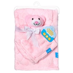 Kit Cobertor com Naninha Coração Rosa - Clingo - 4