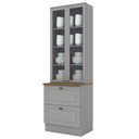 Ver imagem 1 de Cristaleira 2 Portas 2 Gav 72cm C357 Americana Cinza Nature Henn