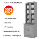 Ver imagem 5 de Cristaleira 2 Portas 2 Gav 72cm C357 Americana Cinza Nature Henn