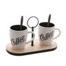 Cj 2 Canecas P/Café C/Colher e Suporte de Bambu Coffee Time Lyor - 1