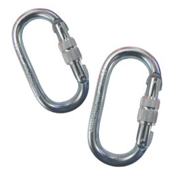 3 Mosquetão 25kn Aço Oval Alpinismo Trabalho Altura Rapel - 2