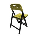 Ver imagem 3 de Jogo de Mesa Dobrável de Madeira 70x70 Elegance com 4 Cadeiras Preto Polipropileno Amarelo