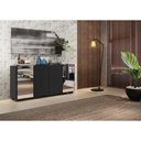Ver mais imagens de Aparador Buffet 4 Portas com Espelho e Pés Quadrados Vegas Multimóveis V3563 Preto