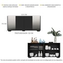 Ver imagem 4 de Aparador Buffet 4 Portas com Espelho e Pés Quadrados Vegas Multimóveis V3563 Preto