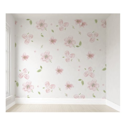 Papel de parede floral rosa menina para quarto de bebê M² PP78