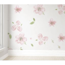Papel de parede floral rosa menina para quarto de bebê M² PP78 - 2